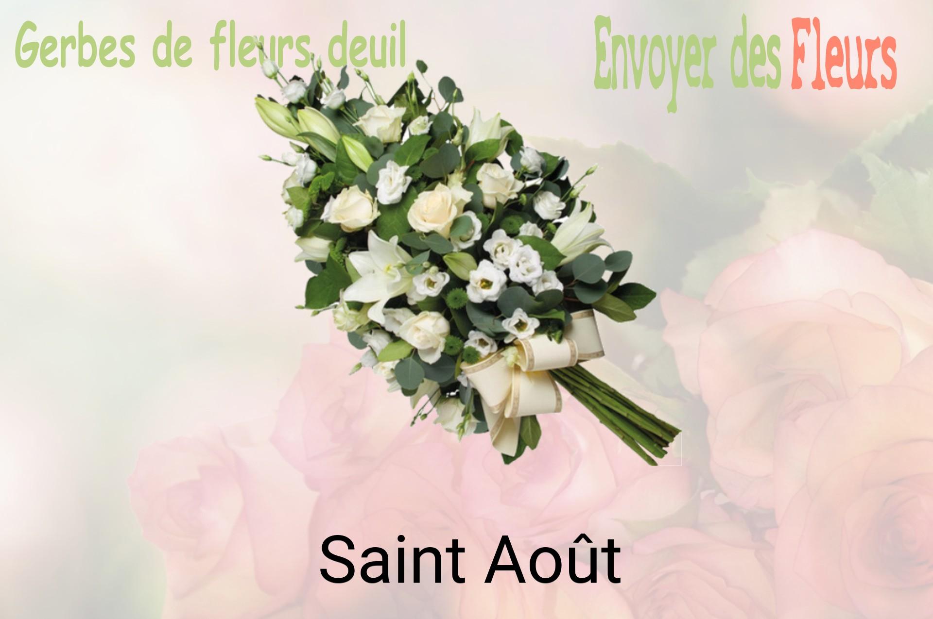 Gerbe de fleurs de deuil livrée à Saint-Août